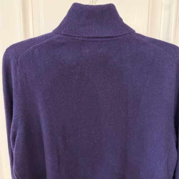 Cashmere Lord & Taylor Deep Purple  Turtleneck Sweater - Picture 3 of 11
